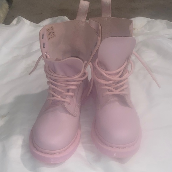 Dr. Martens Light Pink Combat Boots - Picture 3 of 9